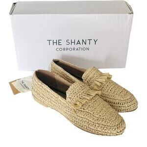 NEW Moroccan Raffia MIAMI LOAFERS SHOES Women's 40, 9 Natural Slip On Moccasin